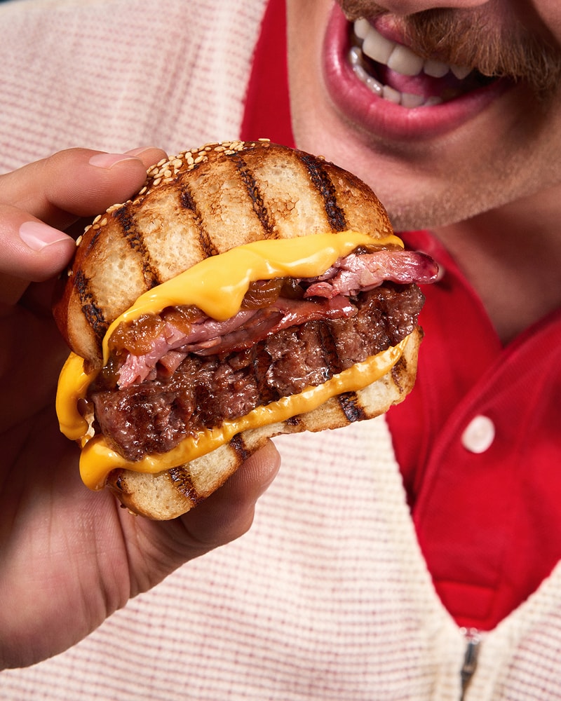 Man eating a burger