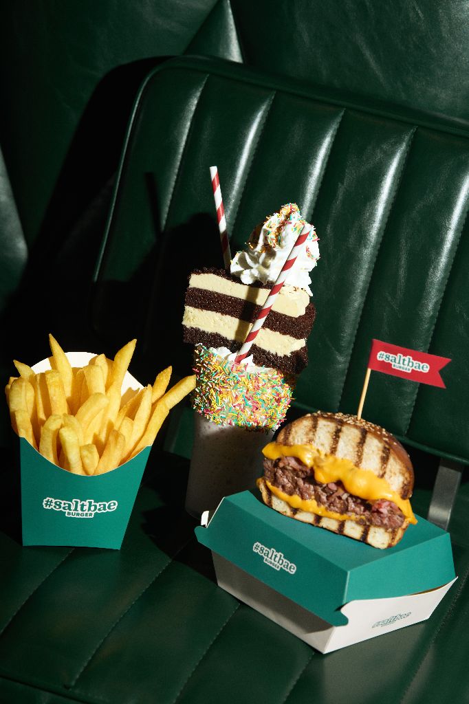 Fries, milkshake and burger